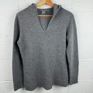 Ann Taylor Cashmere Gray Hooded Sweater | 100% Cashmere Luxury Knit